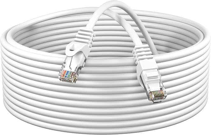 Cable Ethernet Cat5e 15ft Blanco RJ45 miniatura 8