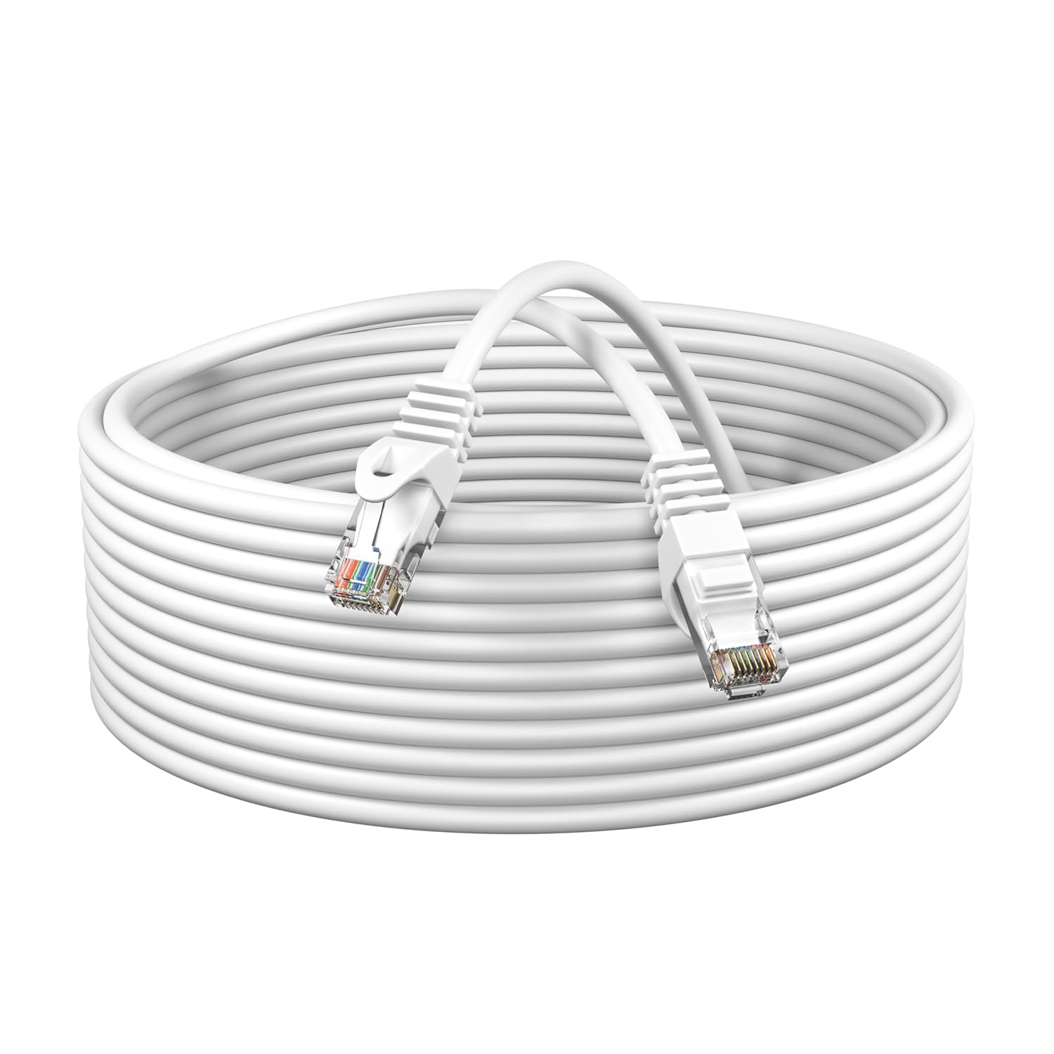 Cables Direct Online Pack of 5 - Cat5e 100FT Network Ethernet Patch Cable, 350Mhz Internet Wire, Backwards Compatible with Cat5, for PC, Modem, Router, Consoles for Home and Office, White