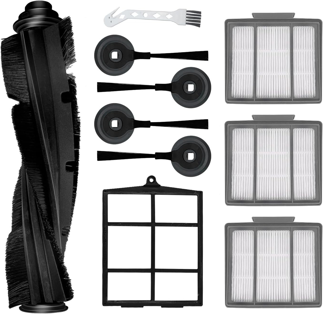 Spare Substitute Elements for Shark ION Robotic AV751 AV752 AV753 S87 R85 RV850, RV850WV Vacuum Cleaner Accent Package Pack of 4 Aspect Brushes,1 Most important Brush, 3 Pre-Motor Filter, 1 Cleansing Gear