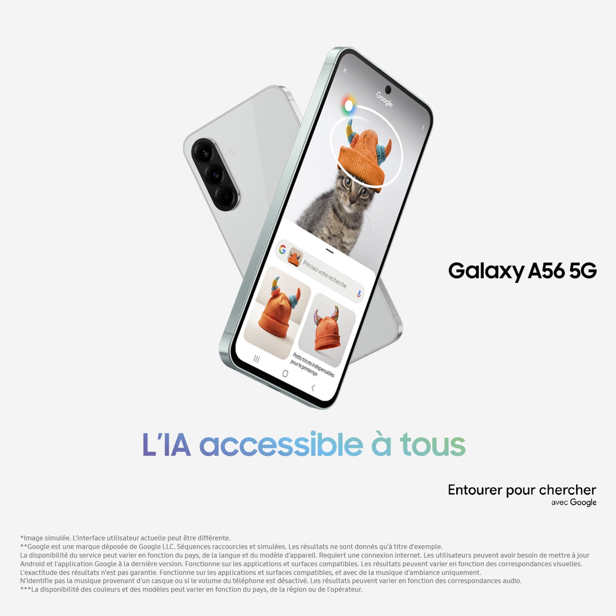 Samsung Galaxy A56 5G, Smartphone Android, 128 Go, Chargeur Secteur Rapide 25W Inclus, Smartphone déverrouillé, Rose, Version FR