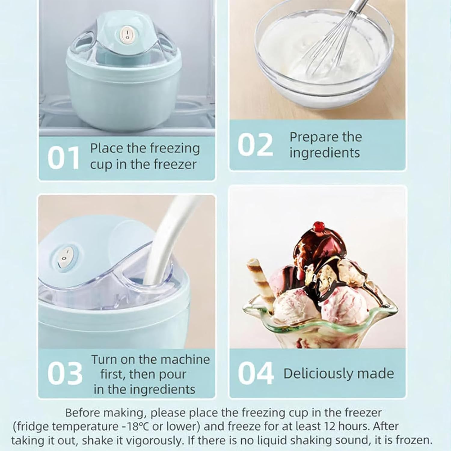 2026 New Small Home Mini Ice Cream Maker with Easy-Lock Lid, Mini Ice Cream Maker 1QT, 15-Min Fast Frozen Yogurt, Sorbet & Gelato Maker, Healthy Homemade Dessert Appliance (Green)