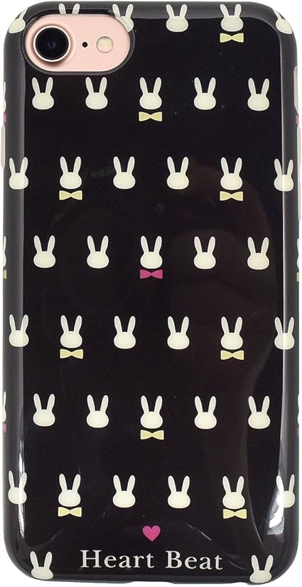 Amazon Plata Iphone6 Iphone6s Iphone7 Iphone8 Iphonese 第2世代 ケース うさぎ リボン 柄 ソフト カバー 2 ブラック プラタ ケース カバー