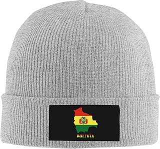 Bolivia Map Knitted Hat Elasticity Winter Warm Beanies Ski Hat Vintage Lightweight Running Hats