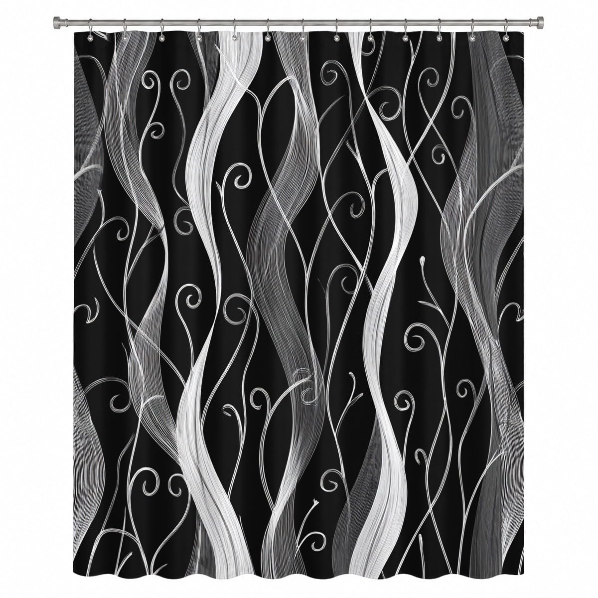 Generico Tenda Doccia 240x200 cm Grigio Poliestere, per Bagno, Casa e Hotel