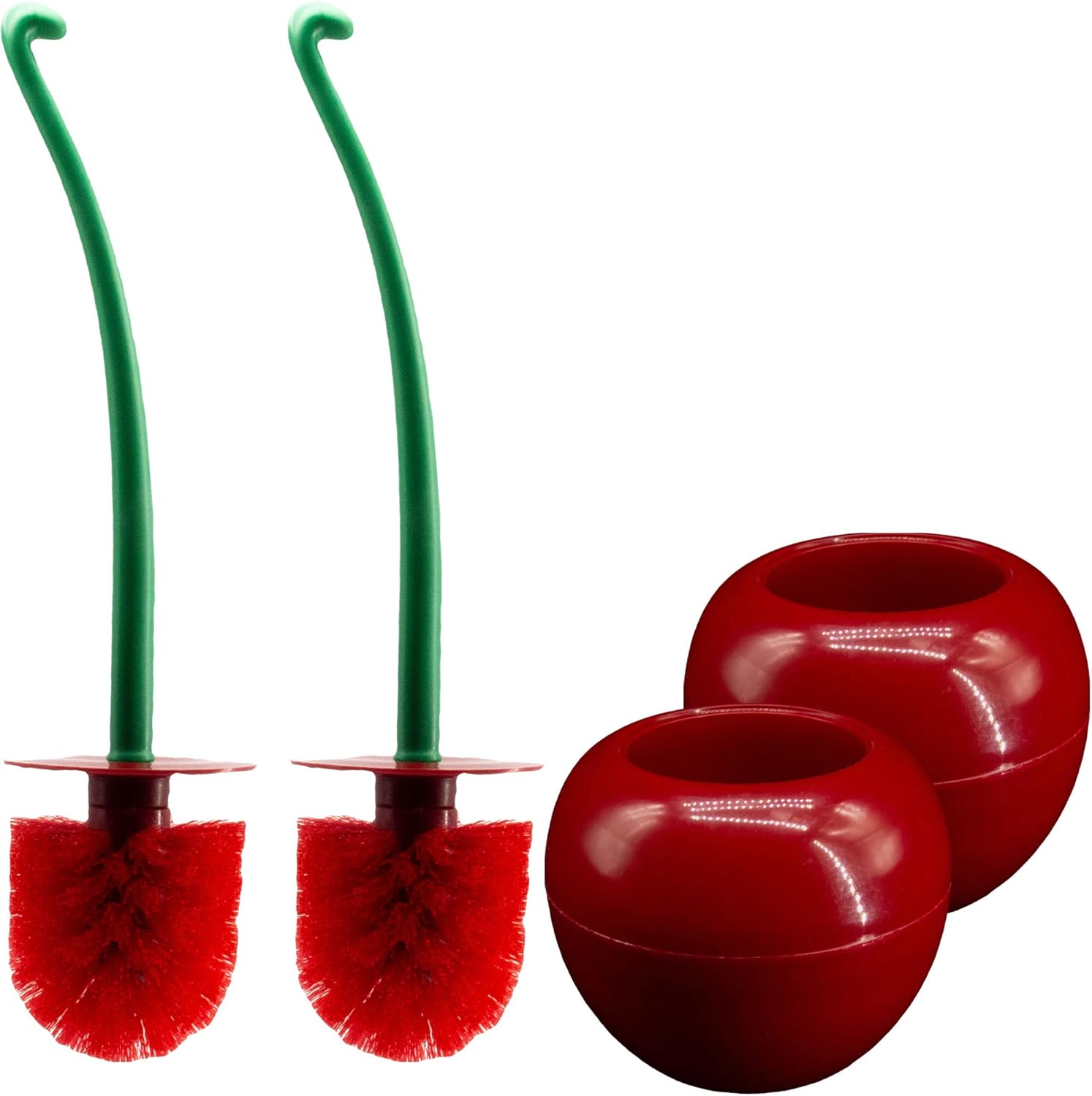 Paradmas Cherry Toilet Brush Set, Cute Standing Toilet Bowl