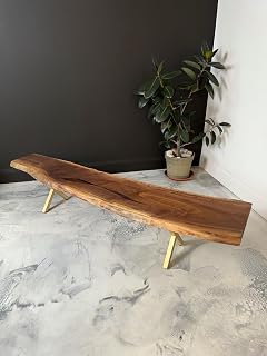 RESINHOMEFURNITURE Modern Natural Live Edge Acacia Wood Dining Table Coffee Table Living Room Table Hallway Table Office Table Counter Table Home Décor (18" Inches Tall, 36 x 24 Inches)