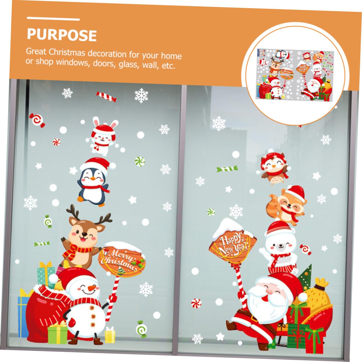 Zerodeko 5 Juegos Pegatinas Navideñas Ventana De De Nieve Se Aferra Calcomanías De Decoración De Navidad Calcomanías De Ventana De De Nieve Navidad Pegatinas De Polivinilo