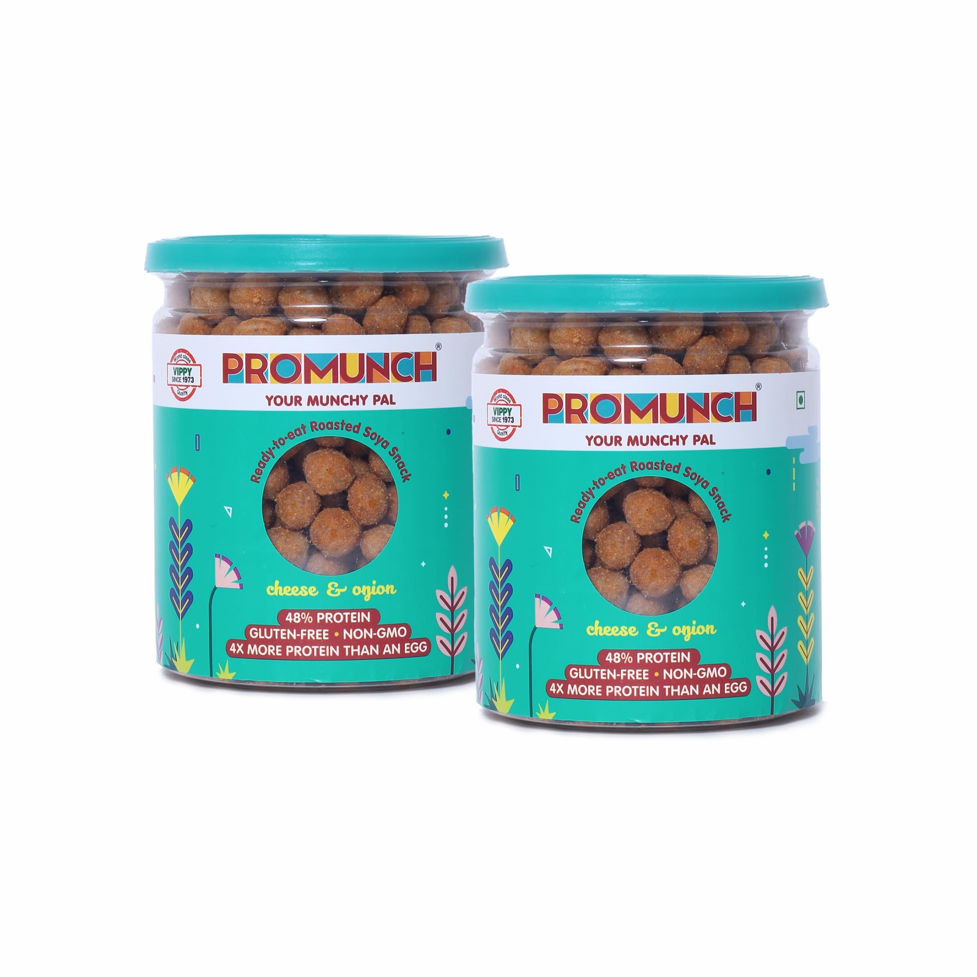 PROMUNCH Roasted Soya Snack- Pack of 2,150g Each (Cheese & Onion + Cheese & Onion)