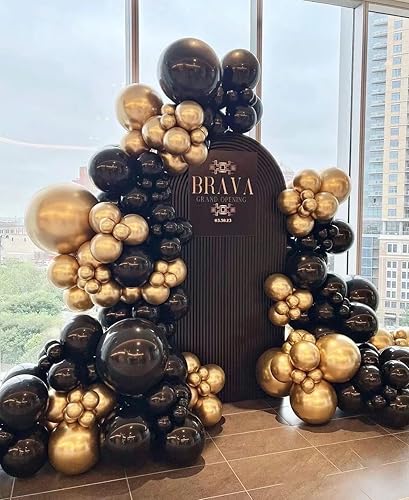 Miniatura 5 de 80 globos negros de 12 pulgadas, globos de látex negros para cumpleaños, graduación, baby shower, día del padre, boda, Halloween, decoración de