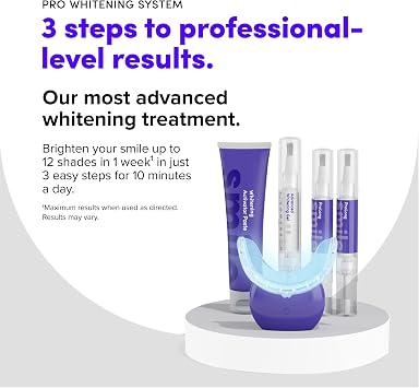 SmileDirectClub Pro Teeth Whitening System with Wireless 20-LED Light - 3 Pack Teeth Whitening Gel Pens, Whitening Accelerator Toothpaste - Enamel Safe and Low Sensitivity