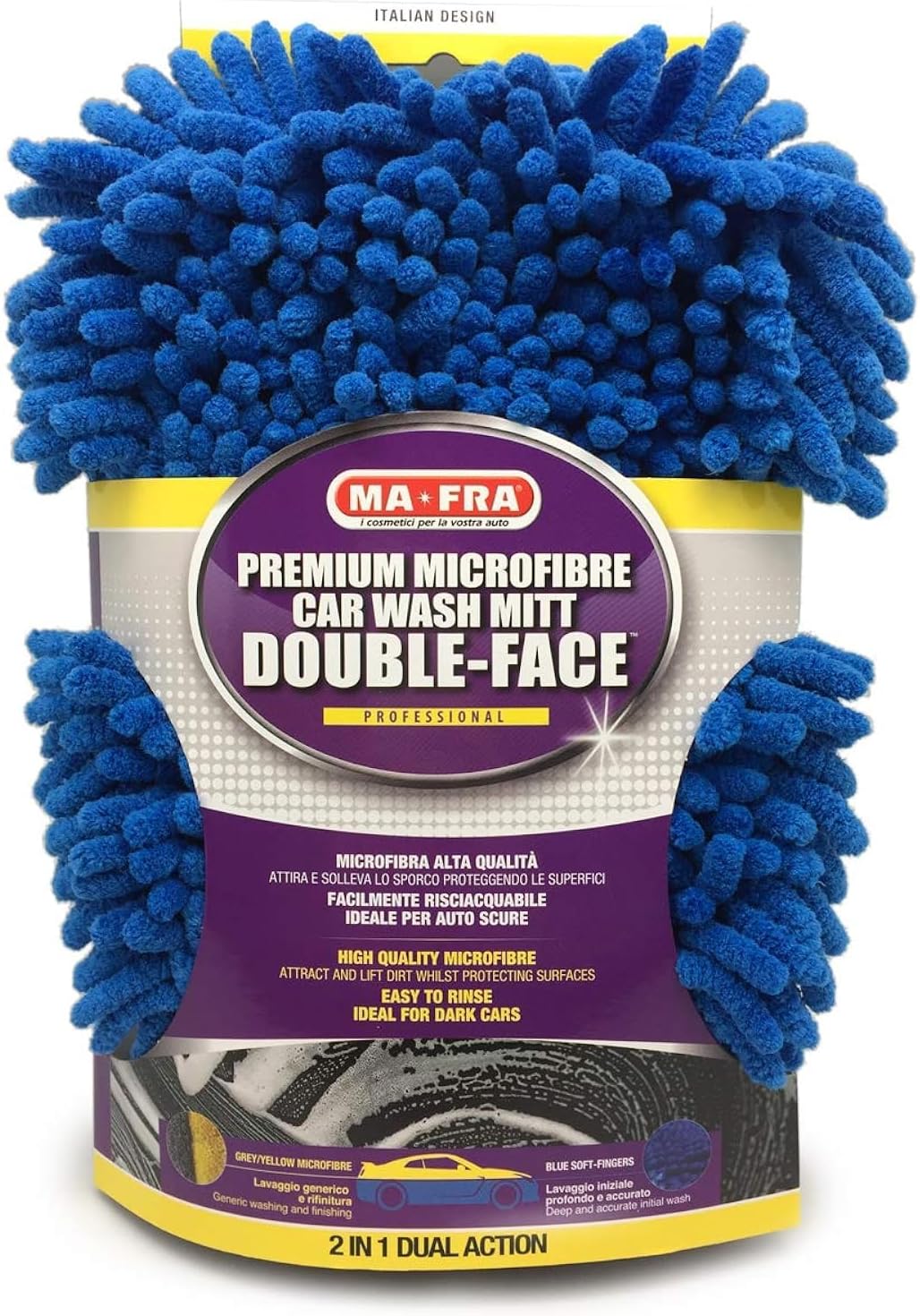 Professional Double Face Microfiber Glove, Removes Any Type of Dirt, in Few Passes and Without Scratching