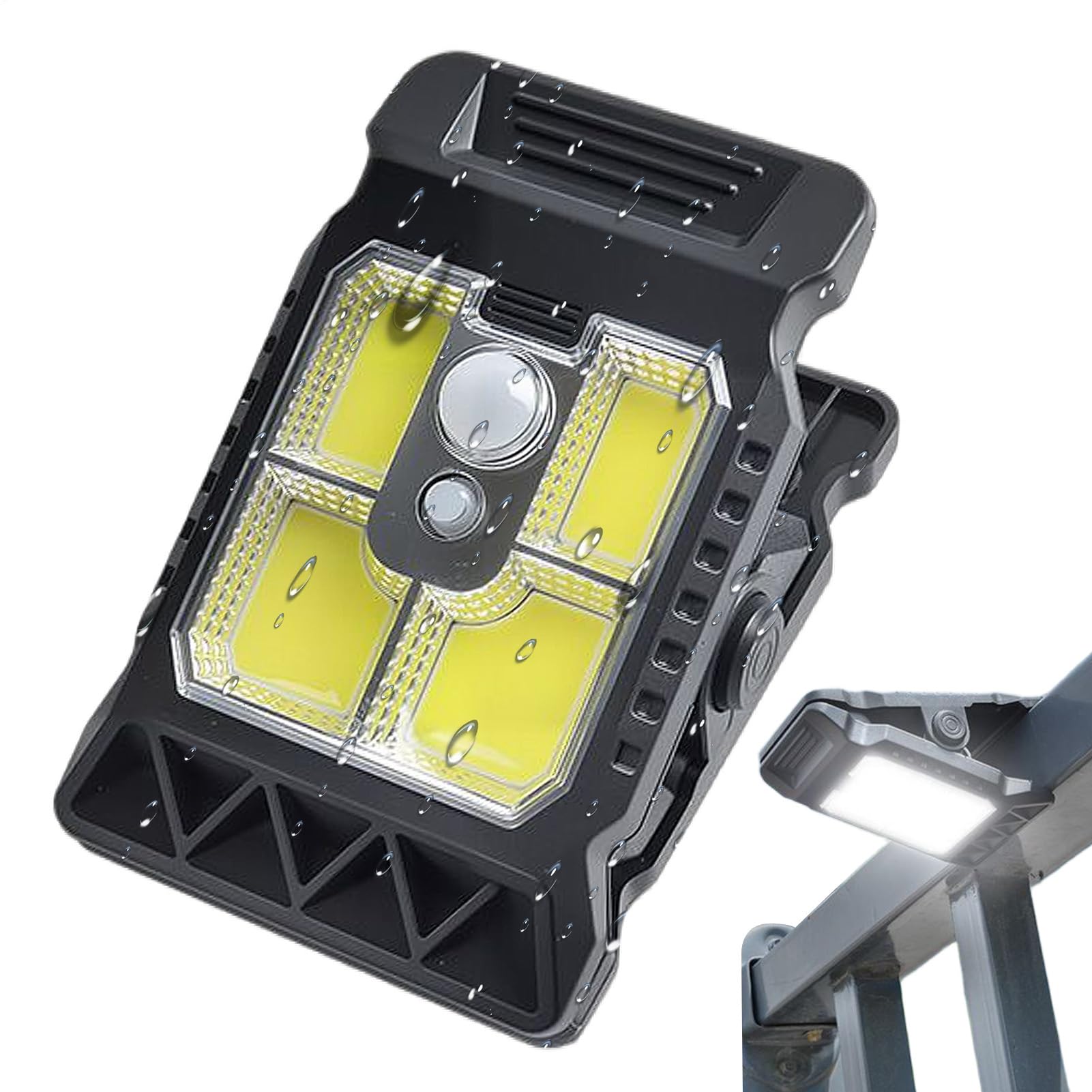 Wusideday Clip on Solar Lights Outdoor Waterproof Motion Sensor - Outdoor Solar Clip Light - LED Security Lighting for Backyard Fence Camping Deck Garden Garage Gate Home