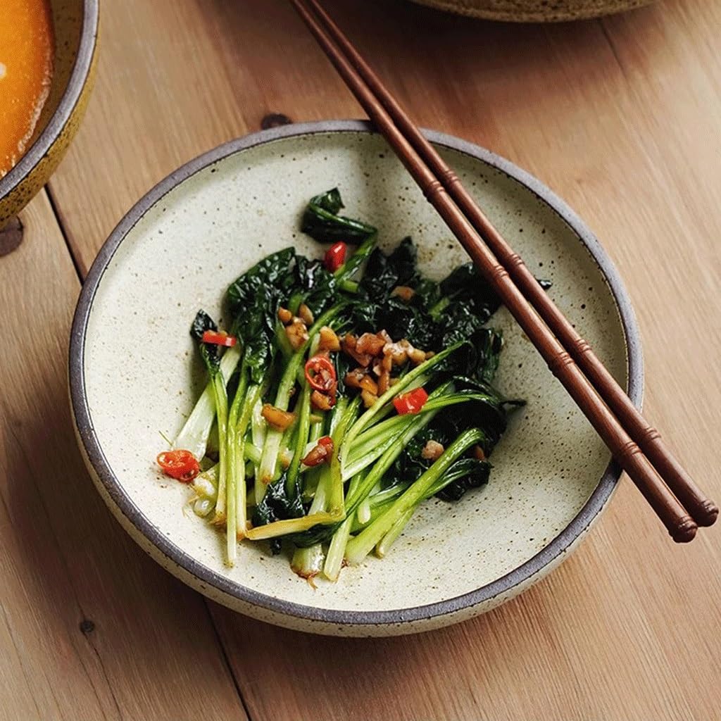Cuencos para Mezclar, Plato Hondo de cerámica para el hogar, Plato Grande para Ensalada, tazón para Ramen, tazón para Ensalada, tazón para Fruta (5 Unidades)