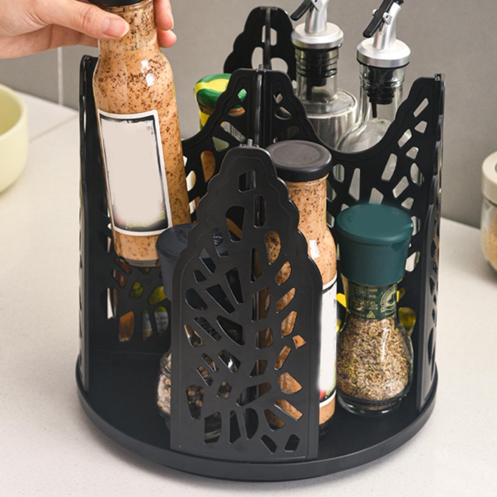 Dispenser Porta Bicchieri Carta Supporto Rotante Organizer Multifunzione PS Plastica Solida Adatto a Soggiorno, Nero