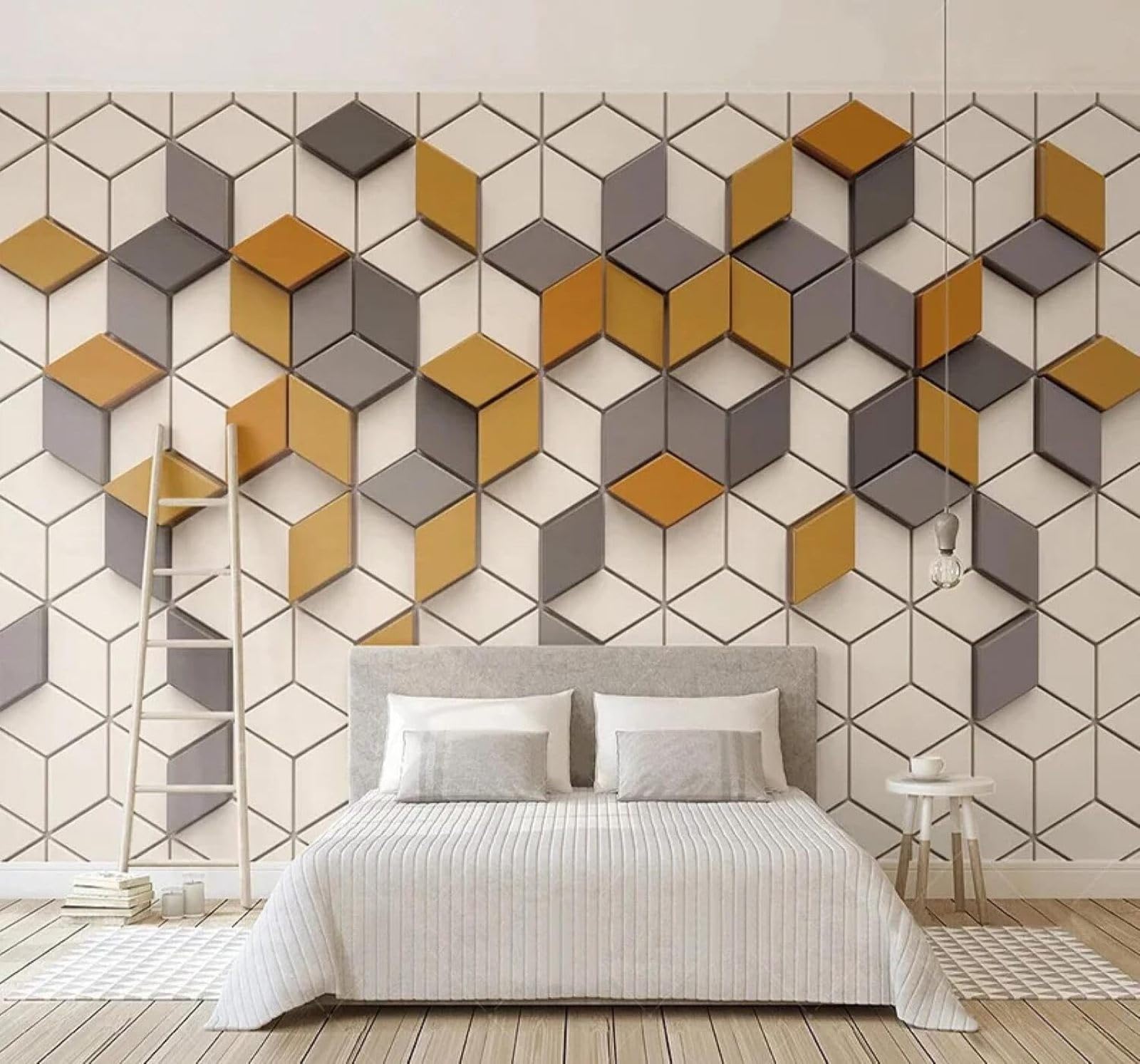 XLMING Abstract Three Dimensional Geometric Pattern Art 3D Wallpaper Luxury Home Dining Decor Paste Sofa Living Room The Wall for Bedroom Mural-250cm×170cm
