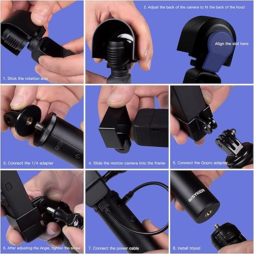 Miniatura 2 de Agarre de mano de carga para cámara DJI Osmo PocketPocket 2, barra de extensión de banco de energía con trípode y adaptador de montaje, parasol de