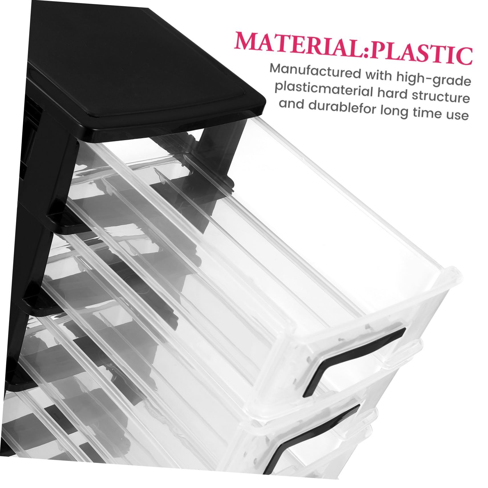 INOOMP Cassettiera da Tavolo con Cassetti, Organizer in Plastica Trasparente per Cosmetici e Piccoli Accessori, Grande Capacità per Scrivania e Armadio