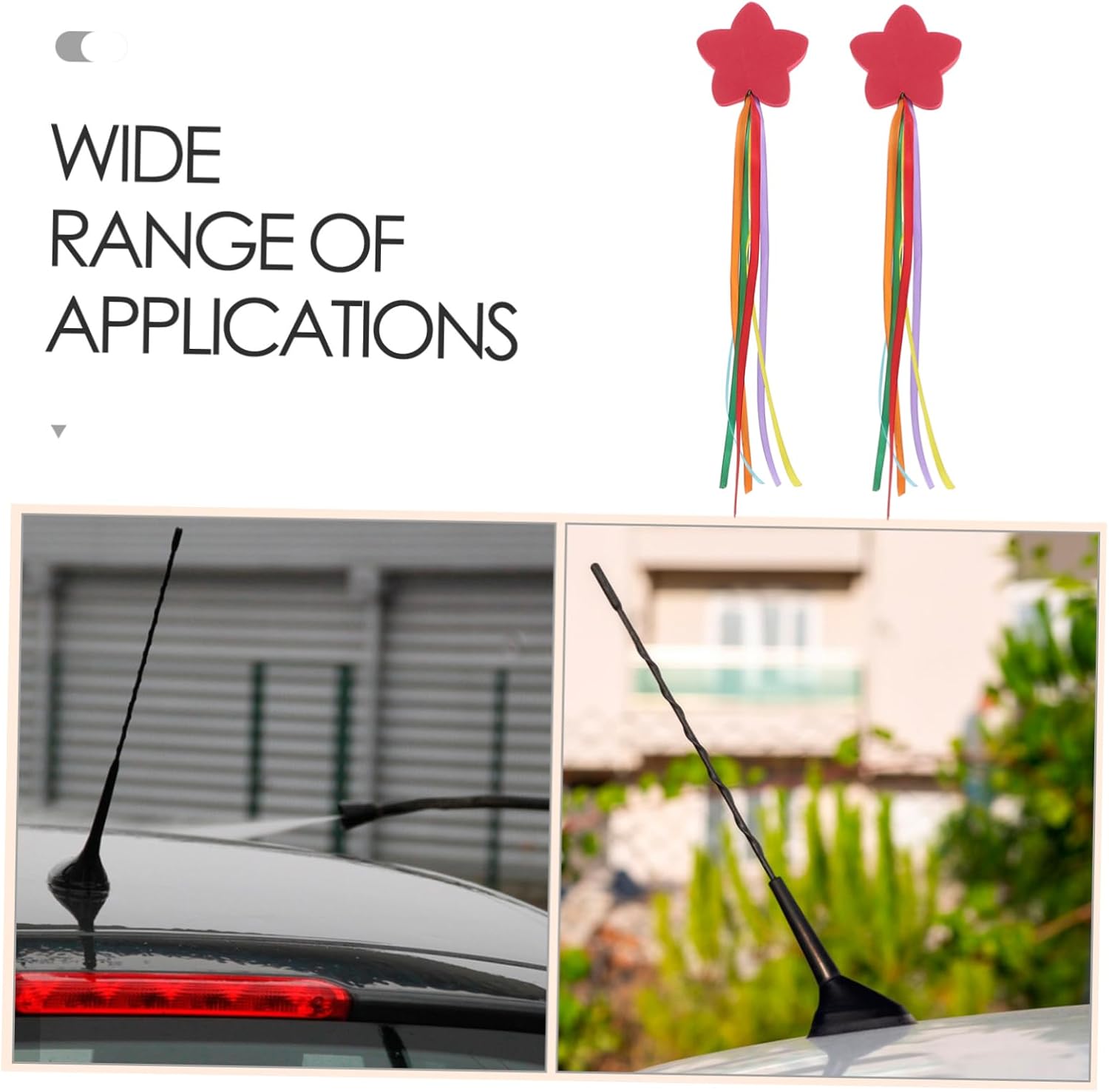 Ciieeo 2Pcs Car Antenna Toppers Weather Resistant Decorative Ornaments for Vehicle Roof Enhance Signal Reception Easy Attachment for Daily Use and Outdoor Travel