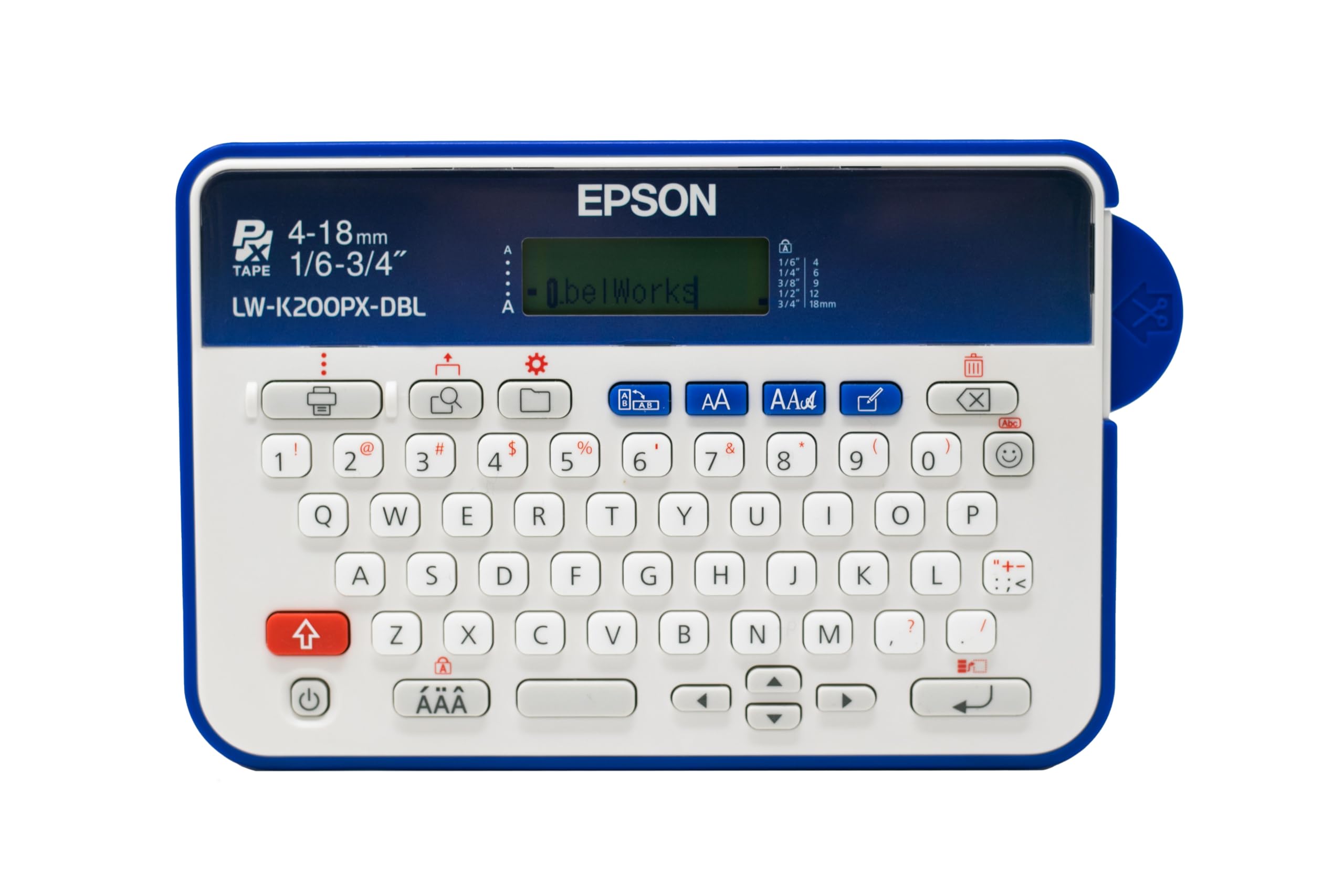 LABELWORKS Epson LW-K200PX-DBL Portable QWERTY Keyboard Label Maker for Home & Hobbies - Craft, Organize, and Personalize - Dark Blue Printer