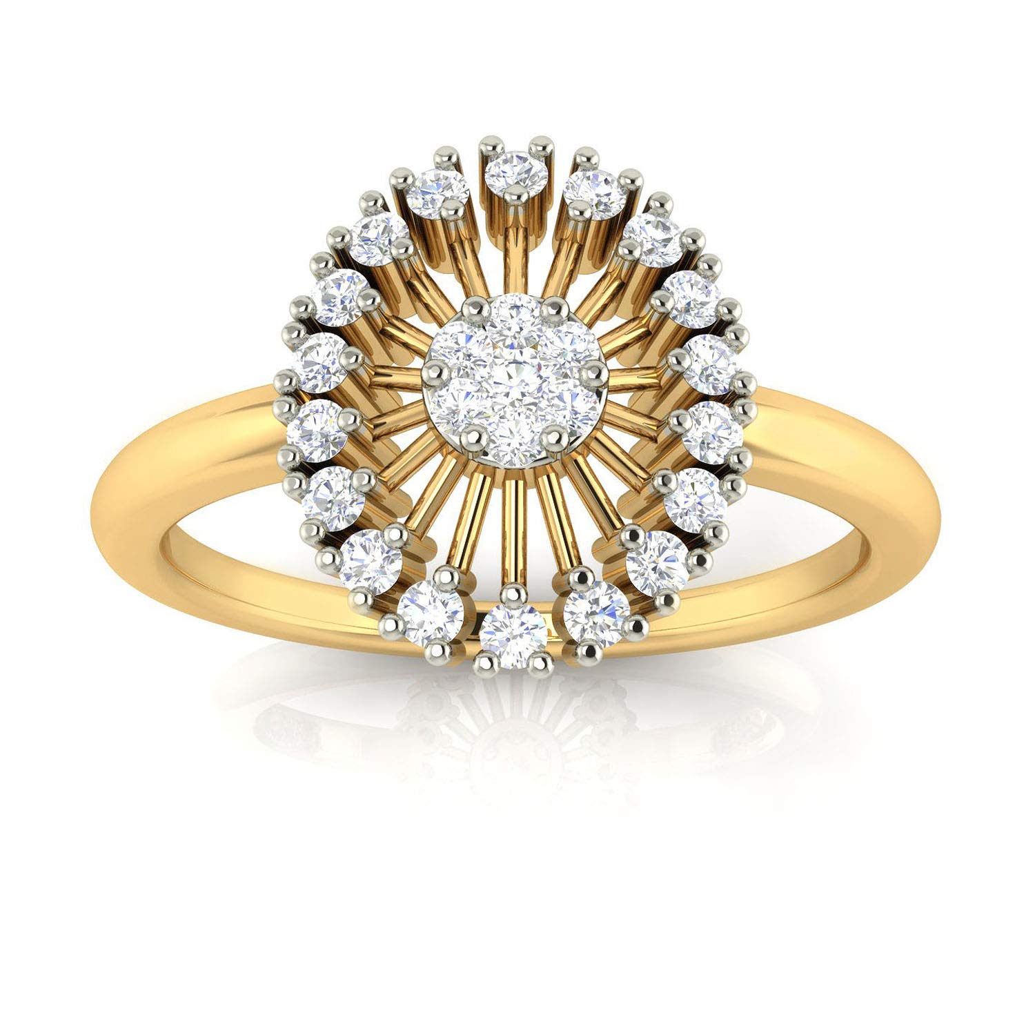 avsar 18k (750) Yellow Gold and Diamond Ring for Women-picture-33