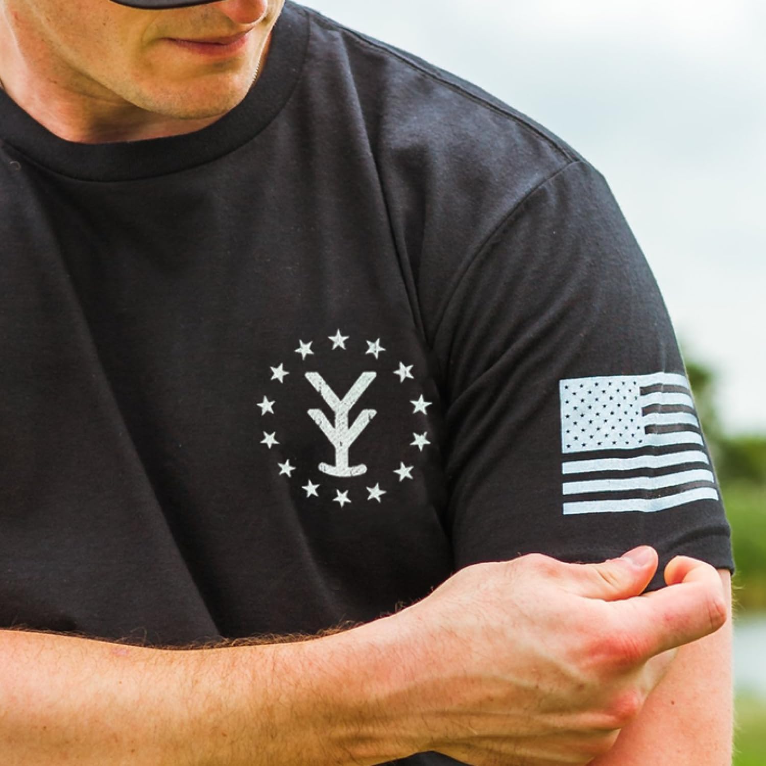 Yee Yee Apparel Flag Graphic Tee Shirt – Men’s Graphic Tees and Short Sleeve Shirts with American Flag Design - Image 3