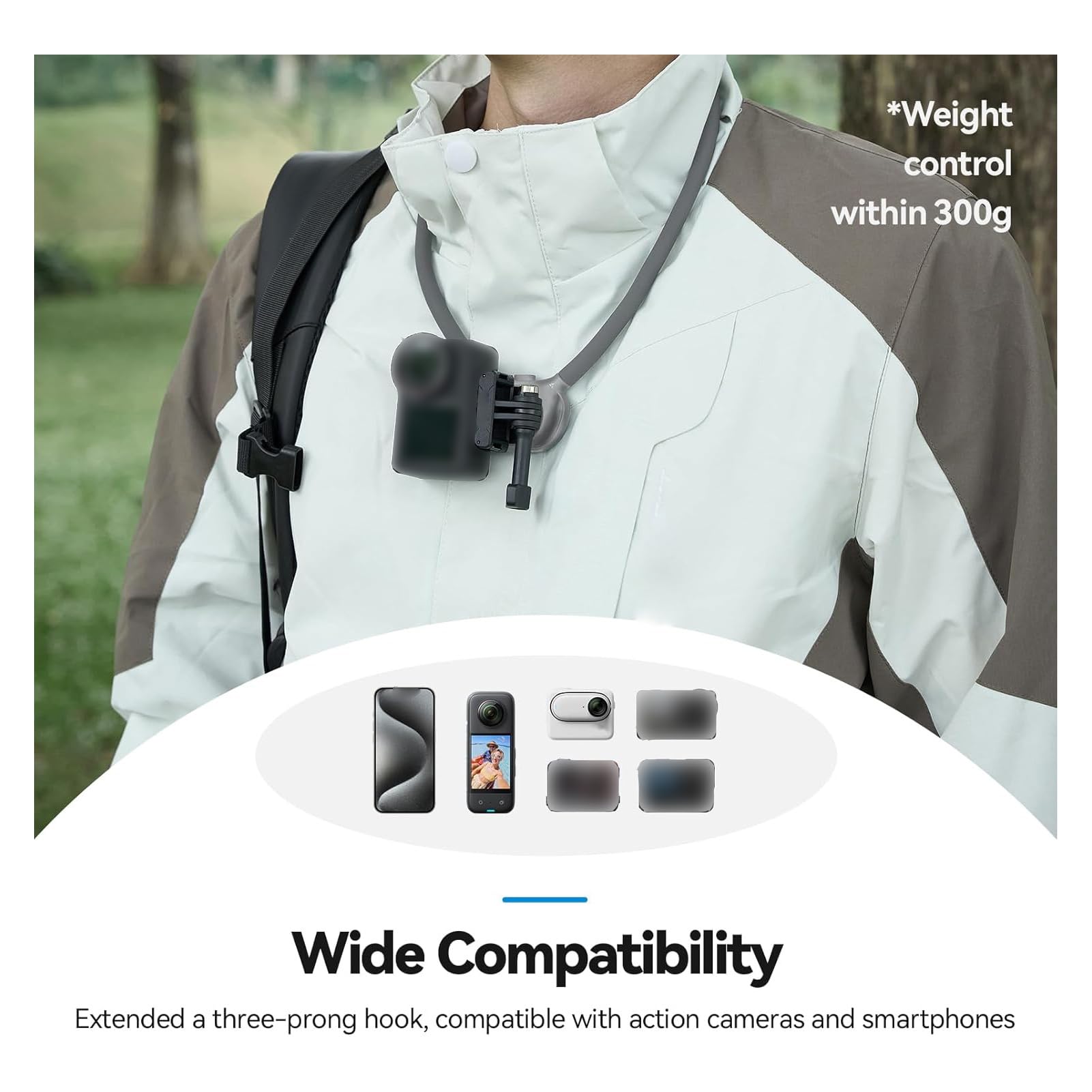 Sxhlseller Soporte Magnético para Teléfono con Cuello para Grabación, Soporte para Teléfono POV Manos Libres con Correa Ajustable, para Móvil con para Cuello para