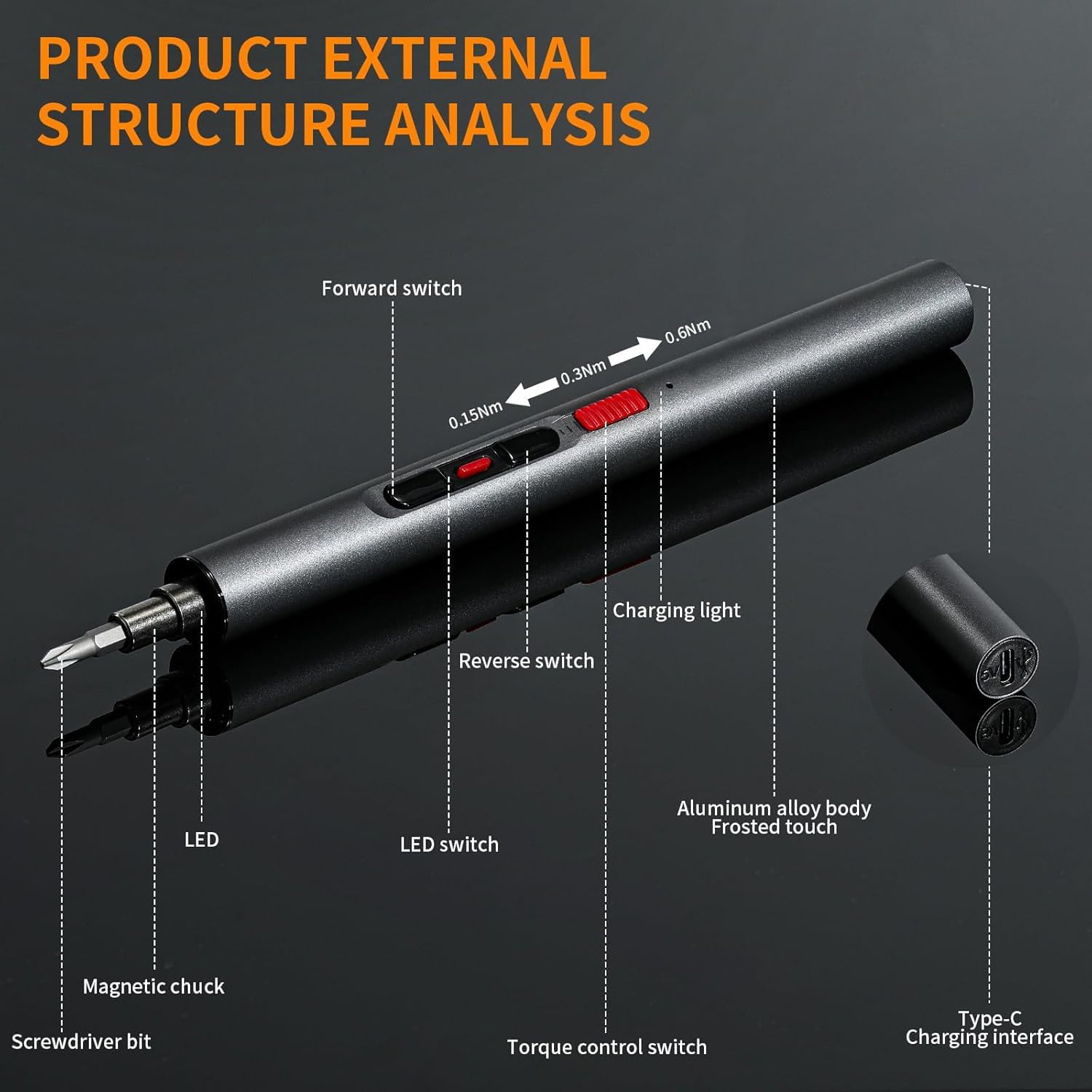 72 in 1 Electric Screwdrivers Set with LED Light + Hand Screwdriver Kit with Pry Bar and Tweezers, USB Type-C Rechargeable Screwdriver with Battery, for Phones, Watches, Cameras, Laptops (CS0706A)