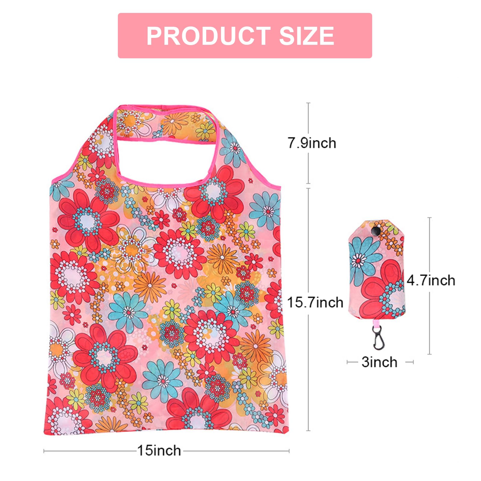 Merkaunis 35 Pack Reusable Floral Grocery Bags Foldable Grocery Bags Machine Washable Bags Grocery Bag Reusable Shopping Bag Waterproof Reusable Groceries Bag Packable Shopping Bag for Shopping