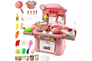 Kitchen Toys Imitated Chef Light Music Pretend Cooking Food Set
