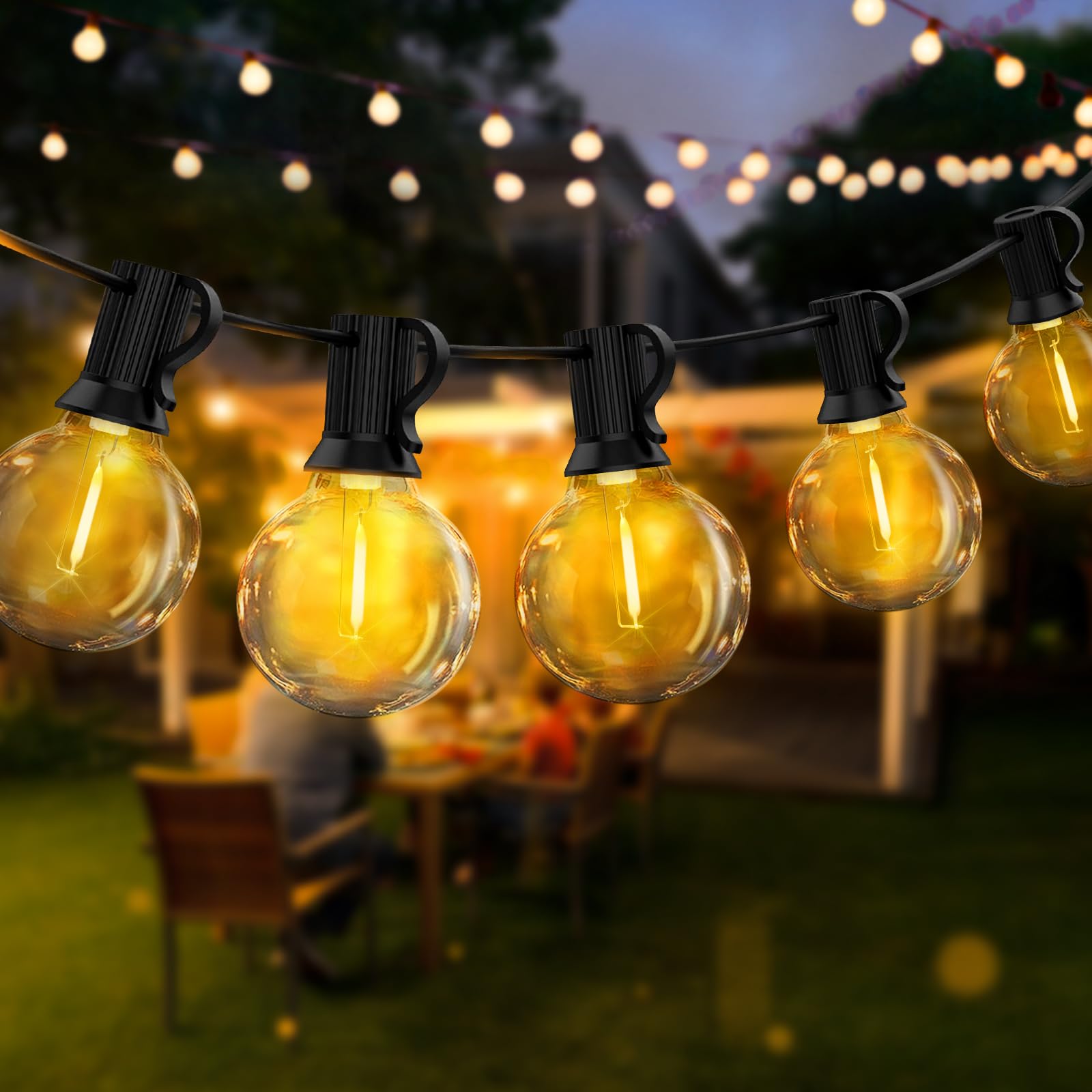Guirlande lumineuse extérieure, 15M 50 2 ampoules LED Guirlande Guirlande lumineuse extérieure, 15M 50 2 ampoules LED Guirlande