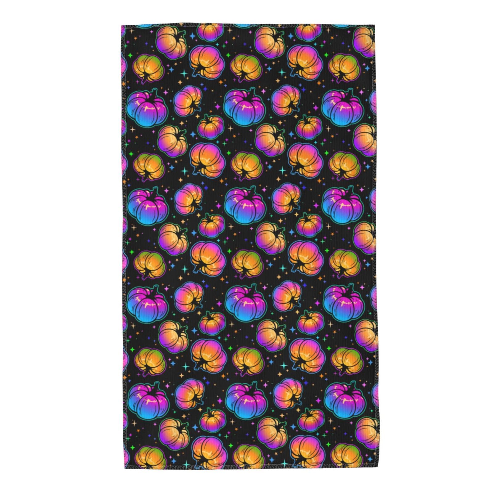 FJQWKLF Bright Multicolored Pumpkins Super Soft Hand Towels 27.5x15.7inch Multi-Purpose Skin-Friendly Absorbent Thin Bathroom Towels