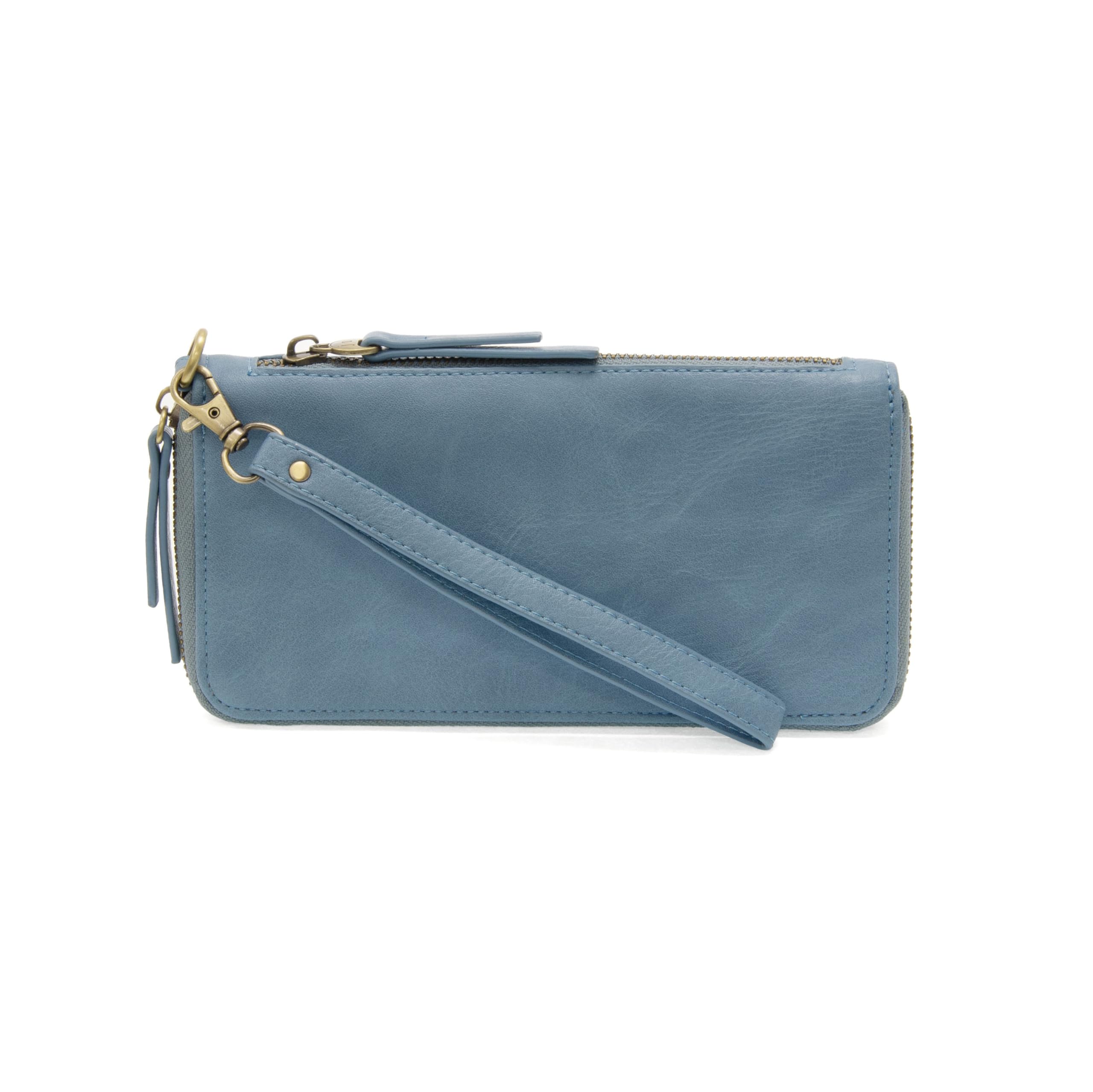 Joy Susan Chloe Ladies Zip Around Wallet Wristlet - Tranquil Blue