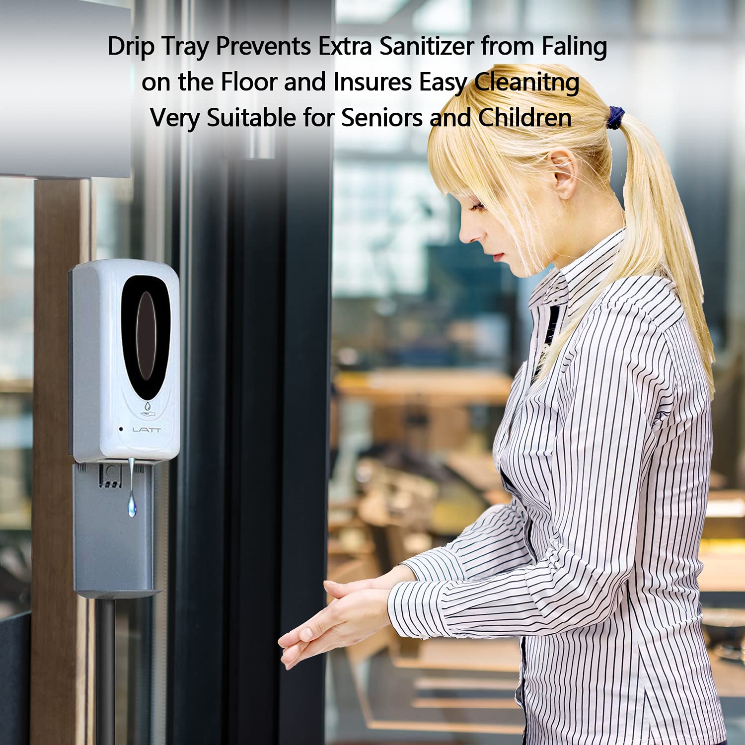 LATT Automatic Hand Sanitizer Dispenser 1000ML/35oz with Stand and 3