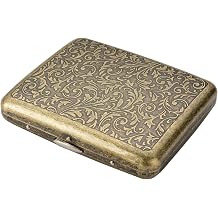 Retro Metal Case Holder,Double Auto Sided Spring Clip Open Pocket Holder for 20 King Size Or 20 Regular Size Small Tang Crass