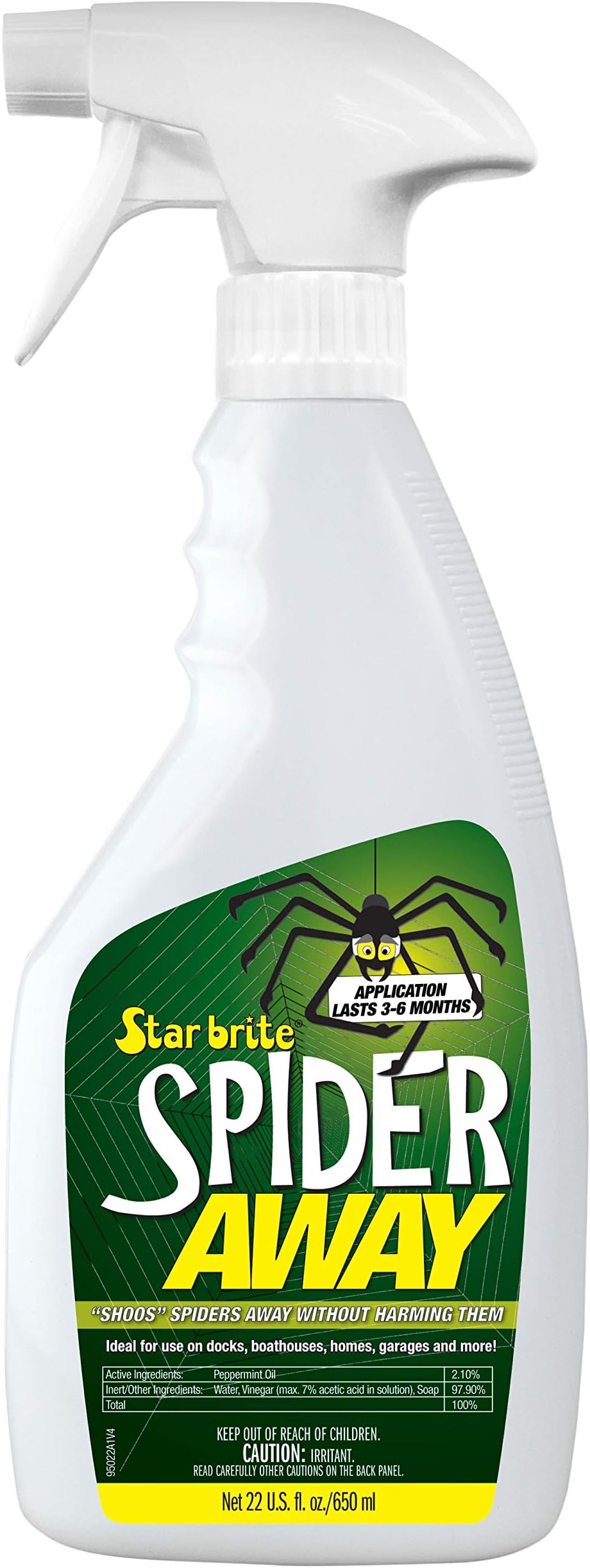 Spider Away – Safely Chase Away Spiders & Other Pests Without Harm - Ideal for Use On Garages, Porches, Docks, Boathouses, Home & More - Safe to Use Around People, Pets & Wildlife 22 Ounce