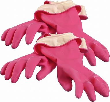 Casabella Premium Waterblock Reusable Household Cleaning Gloves, Medium Pack of 2