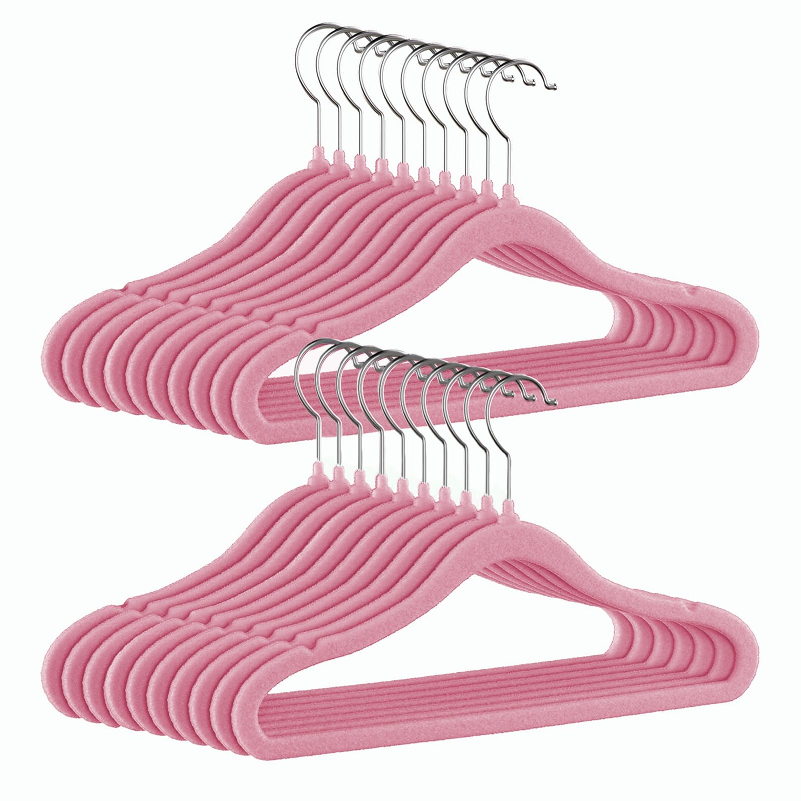 Cintres antidérapants bébé en velours rose GoodtoU pour suspendre les vêtements sans glisser
