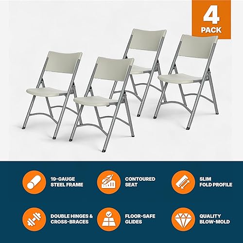 Miniatura 7 de OEF Furnishings Serie OEF600 Sillas plegables de respaldo alto, asiento de grado comercial de polietileno moldeado por soplado para uso en Gris