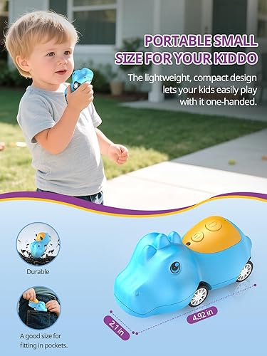 Miniatura 6 de Inspireyes Walkie Talkies para niños, paquete de 2 dinosaurios, juguetes para niños y niñas de 3 a 5 7 años, tiempo de juego de 48 horas, diversión