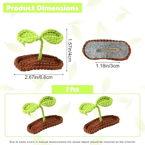 Miniatura 2 de 2 pinzas para el cabello de brotes de frijoles, accesorios para el cabello de plantas verdes para niños y adultos, juego de pinzas para el cabello