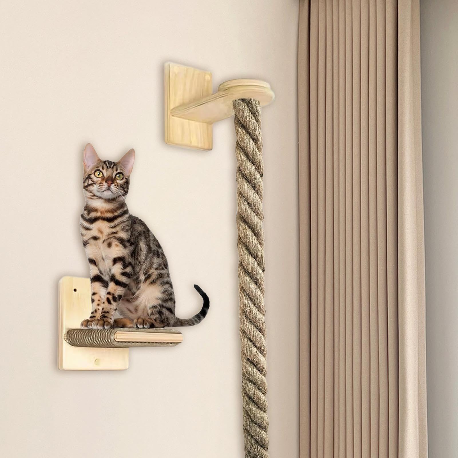 Corda Di Iuta Per Arrampicata Gatti 1,3-1,5 M – Accessorio Da Parete Per Graffiare E Giocare, Diametro 2-3 Cm