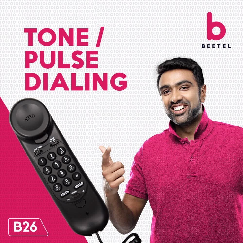 Beetel B26 Corded Landline Phone, Ringer Volume Control, Wall/Desk