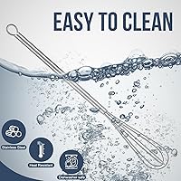 Vista 7 de Batidor Largo Mini de Acero Inoxidable, Eddeas Batidor Pequeño Delgado de 10 Pulgadas Pequeño con Mango Largo para Batir, Batir, Mezclar Salsas