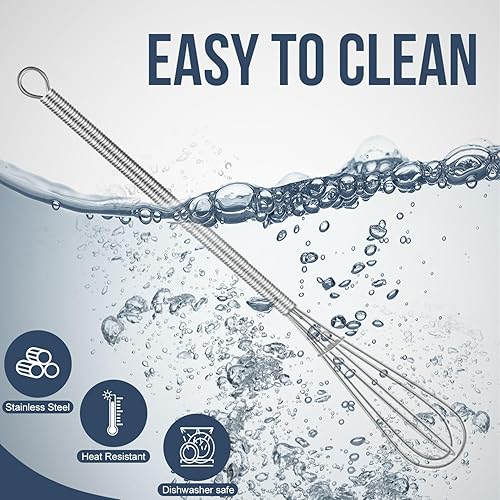 Miniatura 7 de Eddeas - Batidor pequeño de acero inoxidable de 10 pulgadas con mango largo para batir, batir, mezclar salsas, mezclar ingredientes, cocina pequeña
