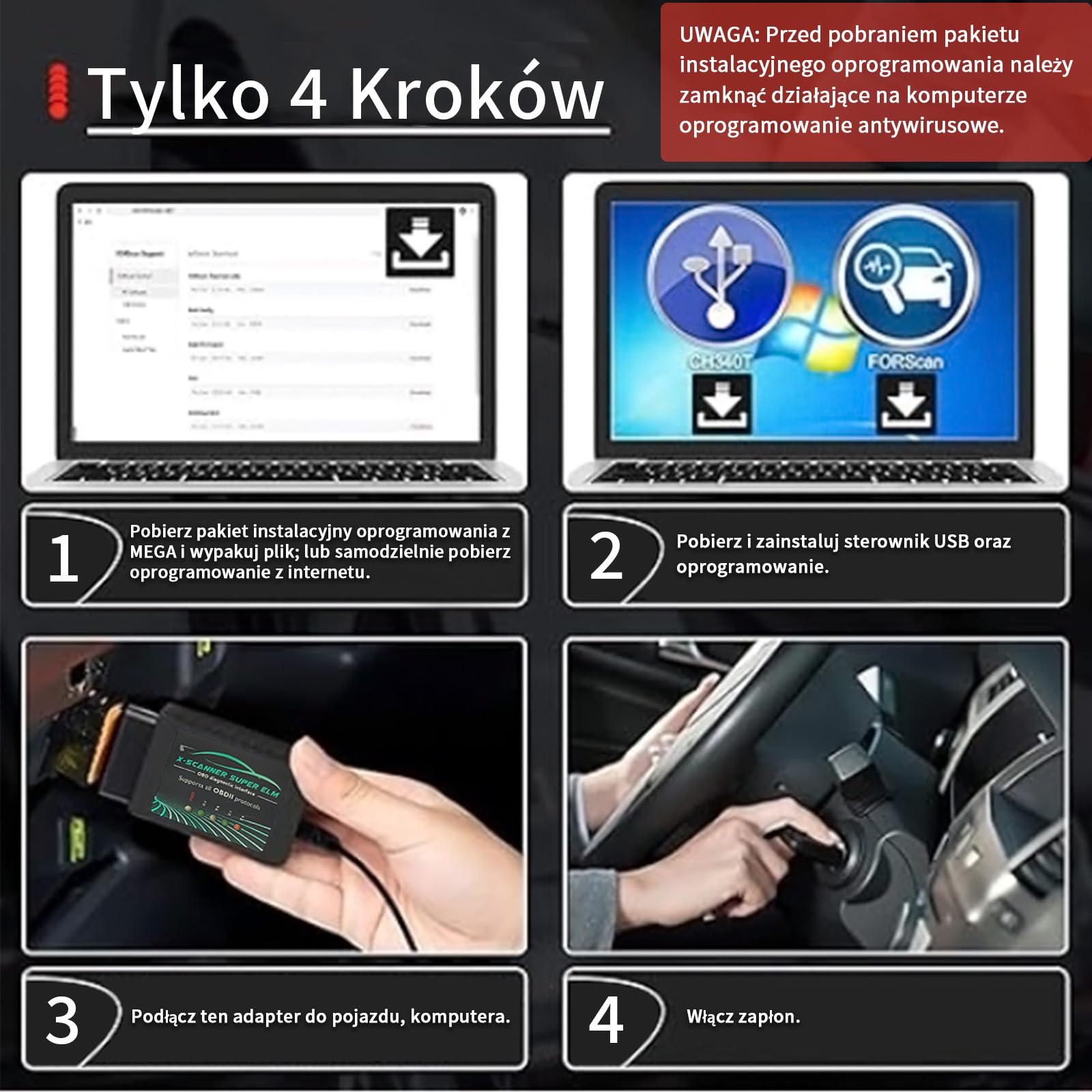 OBD2 adattatore ELM327 USB Scanner con Chip originale FT232RL 18F25K80 V1.4, idoneo per lo Scanner diagnostico OBDII per motocicli Ducati OBDII per Fiat Ford VW, lavora con Windows 7