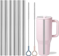 Vista 11 de WK IEASON Pajitas reutilizables de acero inoxidable para HydroJug Traveler de 40 onzas, 3 popotes de metal para popote de repuesto de 40 onzas con 2