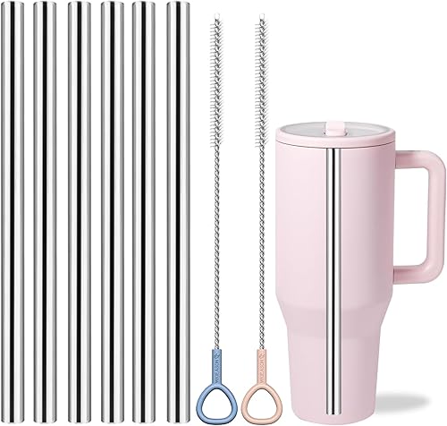 Miniatura 11 de WK IEASON Pajitas reutilizables de acero inoxidable para HydroJug Traveler de 40 onzas, 3 popotes de metal para popote de repuesto de 40 onzas con 2