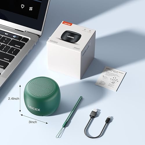 Miniatura 4 de Pequeño altavoz Bluetooth portátil, mini altavoz inalámbrico con sonido estéreo de alta fidelidad, gran batería recargable, altavoz de viaje