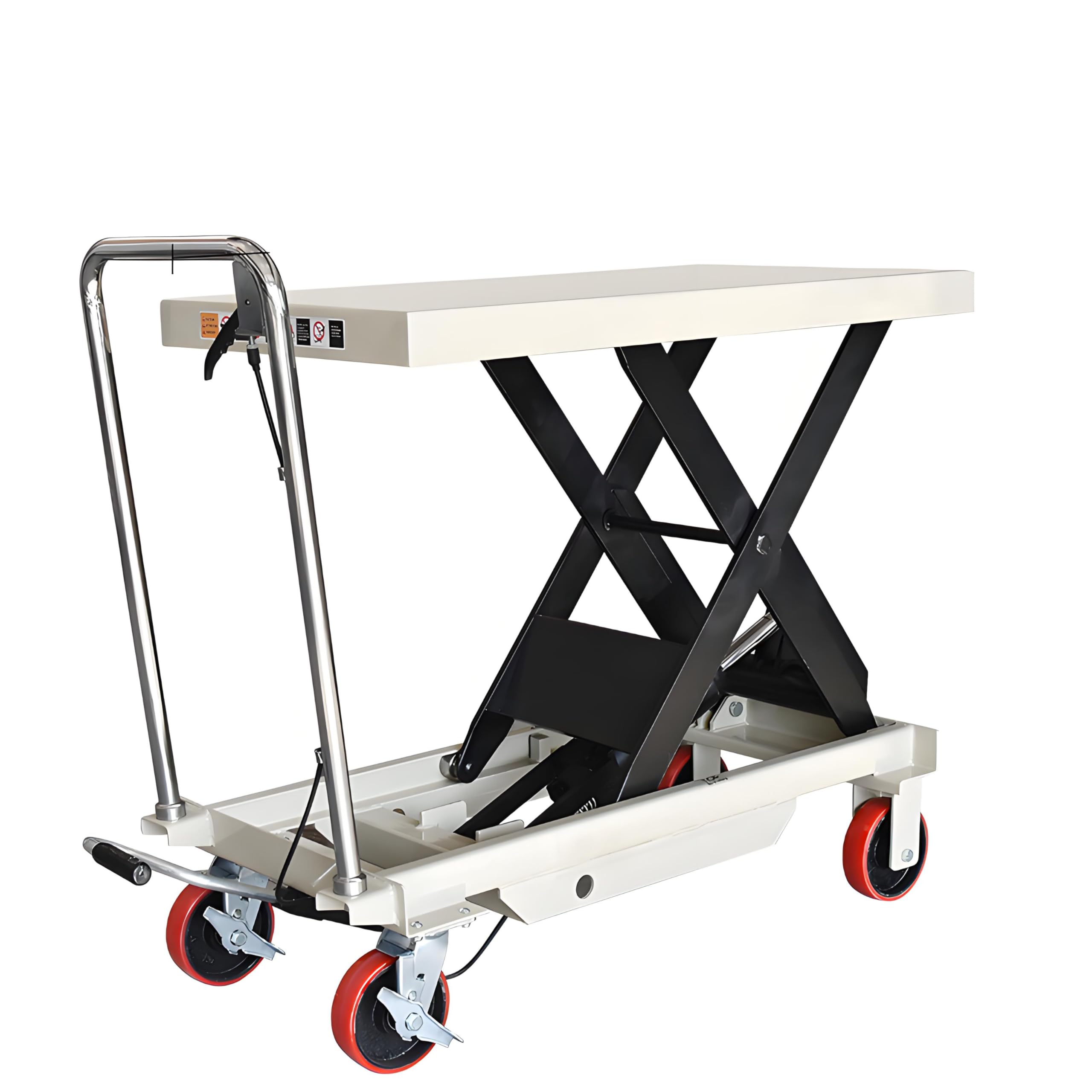 Manueller hydraulischer Gabelstapler Mobile Hebebühne Lagerwagen Faltbarer Scherenhubwagen (Tischgröße 1016 x 510 mm Höhe 1000 mm) - Strapazierfähig Einfach zu Manövrieren