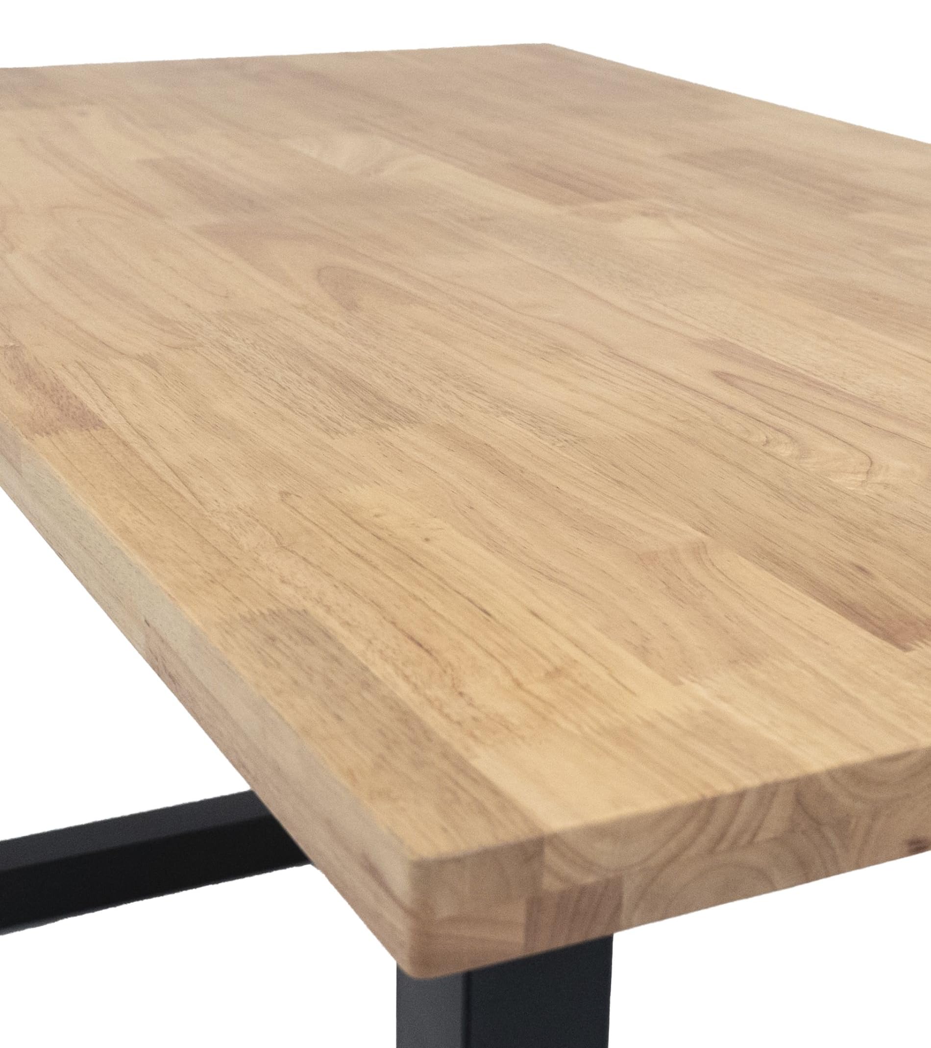 Home Heavenly® Mesa de Comedor, salón, Industrial Barcelona, Mesa de diseño Moderno y Robusto, Tablero en Listones de Madera con Acabado Recto Patas a Forma de U 140X80 cm